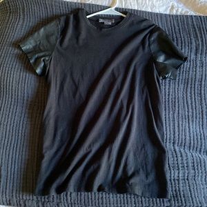 Vince leather sleeve t-shirt